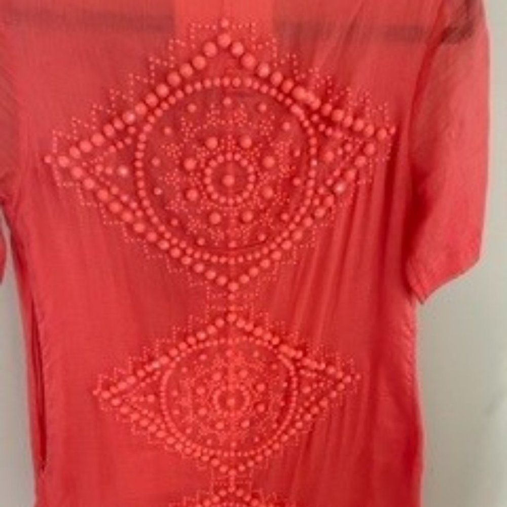 Designer Coral MiniDress_Beach_Cocktail Size Medium - Picture 3 of 4